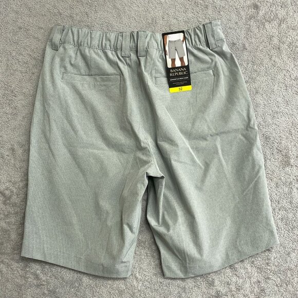 NEW Banana Republic Men's 32 Comfort Flat Front Shorts Gray Stretch - Picture 3 of 8